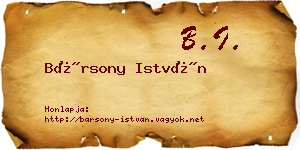 Bársony István névjegykártya