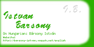 istvan barsony business card